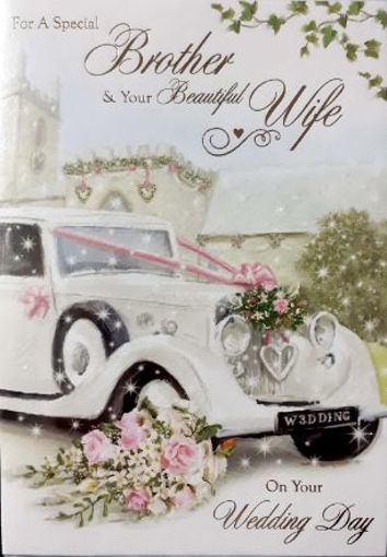 Picture of BROTHER & WIFE WEDDING CARD